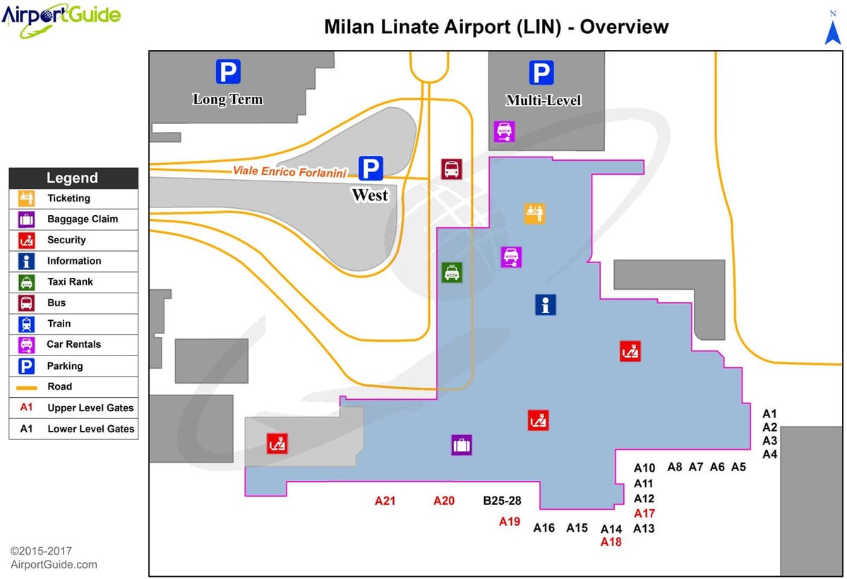 میلان linate نقشہ
