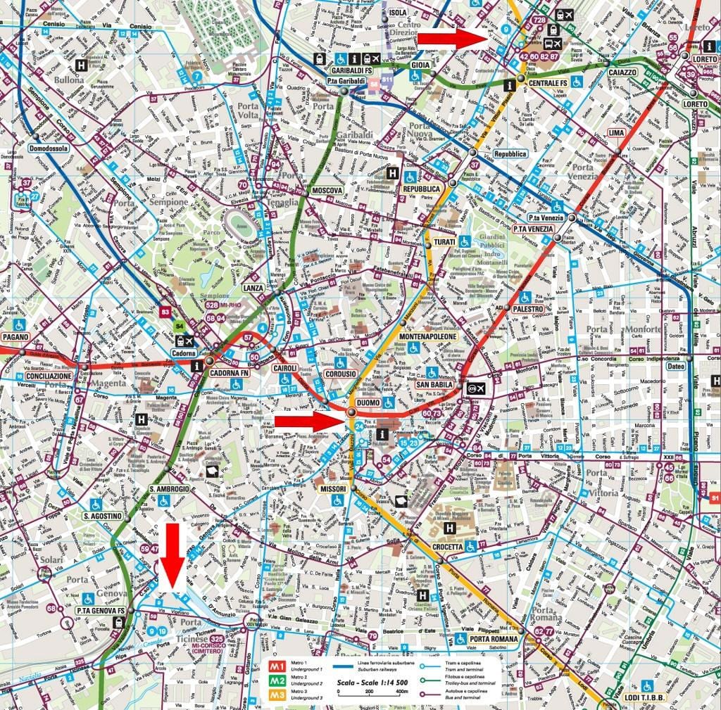 میلان navigli نقشہ